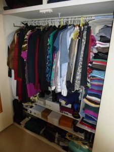 The 'before' shot - my wardrobe bursting at the seams!